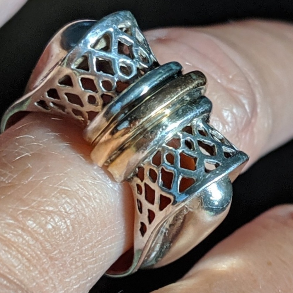 Vintage SS and gold ring